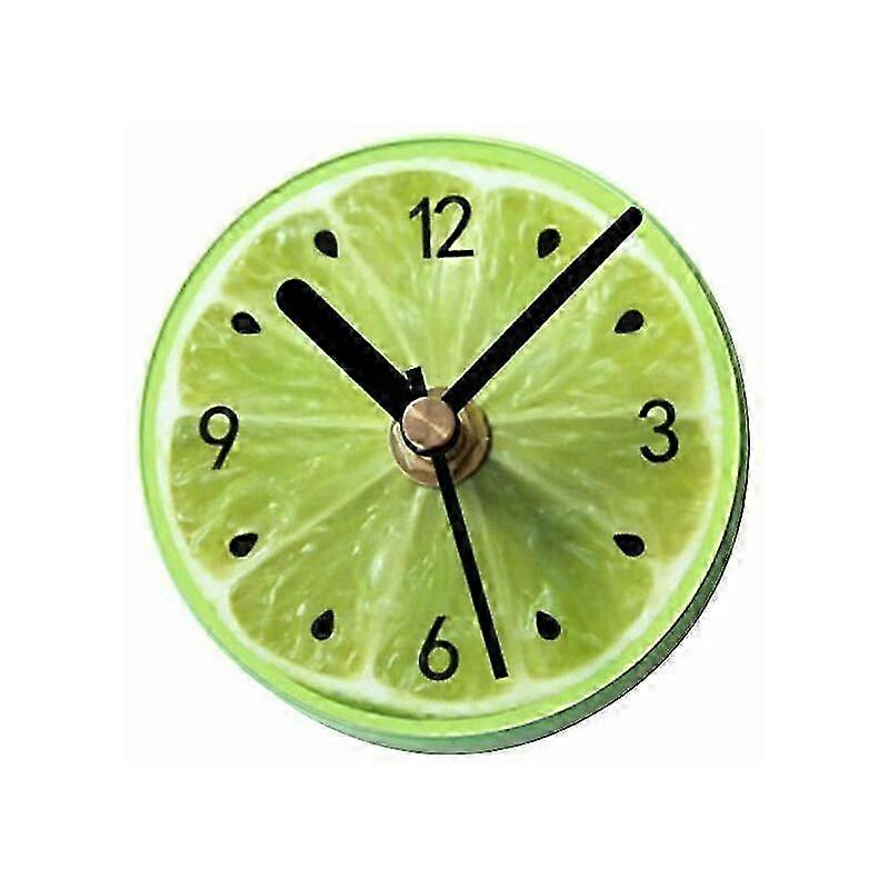 Fridge Magnet Fridge Magnet Round Wall Clock Lime Pattern