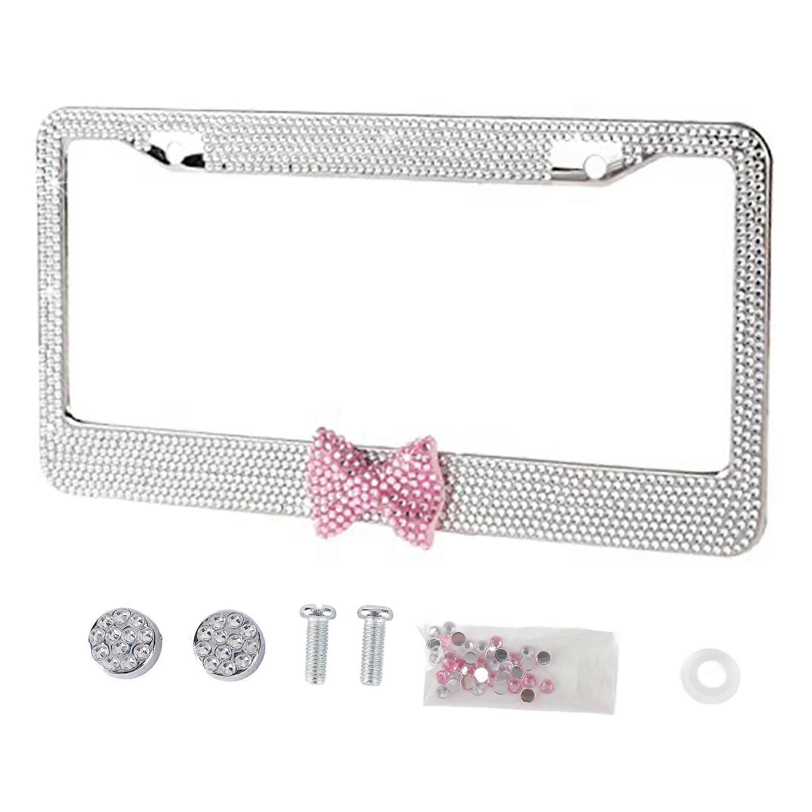 Cadre de plaque d’immatriculation Kit de montage de plaque d’immatriculation blanc et noir