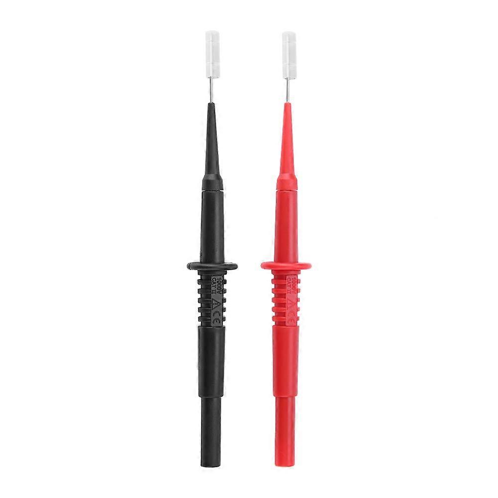 P5008  2Pcs Black Red Banana Plug Socket Insulated Multimeter Testing Probe Piercing Needles