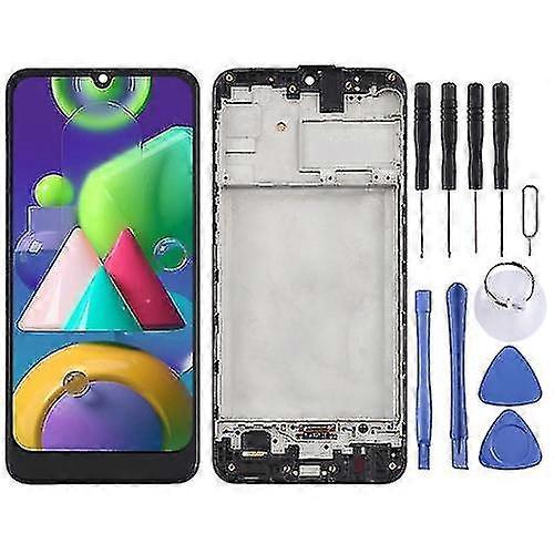 Samsung Galaxy M21 / SM-M215 Tft Materiale Schermo Lcd e digitalizzatore Assemblaggio completo con telaio (nero)
