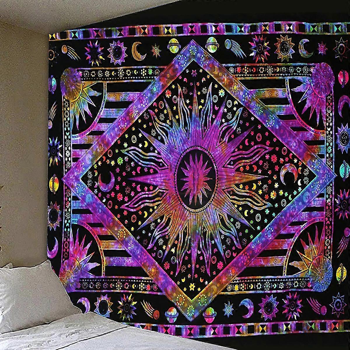 Trippy Celestial Wall Hanging Tapestry Bedspread Decor