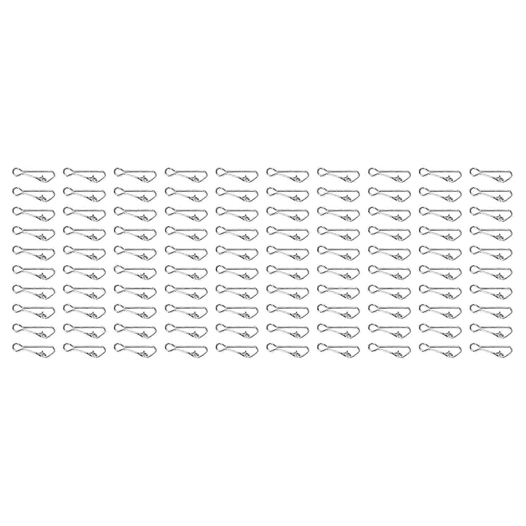 100Pcs Fishing Hooked Snap Links Fishing Swivel Snap Hook Line Connector Carp Fishing Tackle L-15Mm