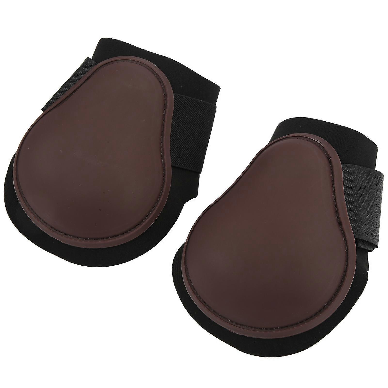 Horse Tendon Boots Set Soft Easy to Stick Prevent Slipping Fetlock Boots for Horses Brown Hind Legs