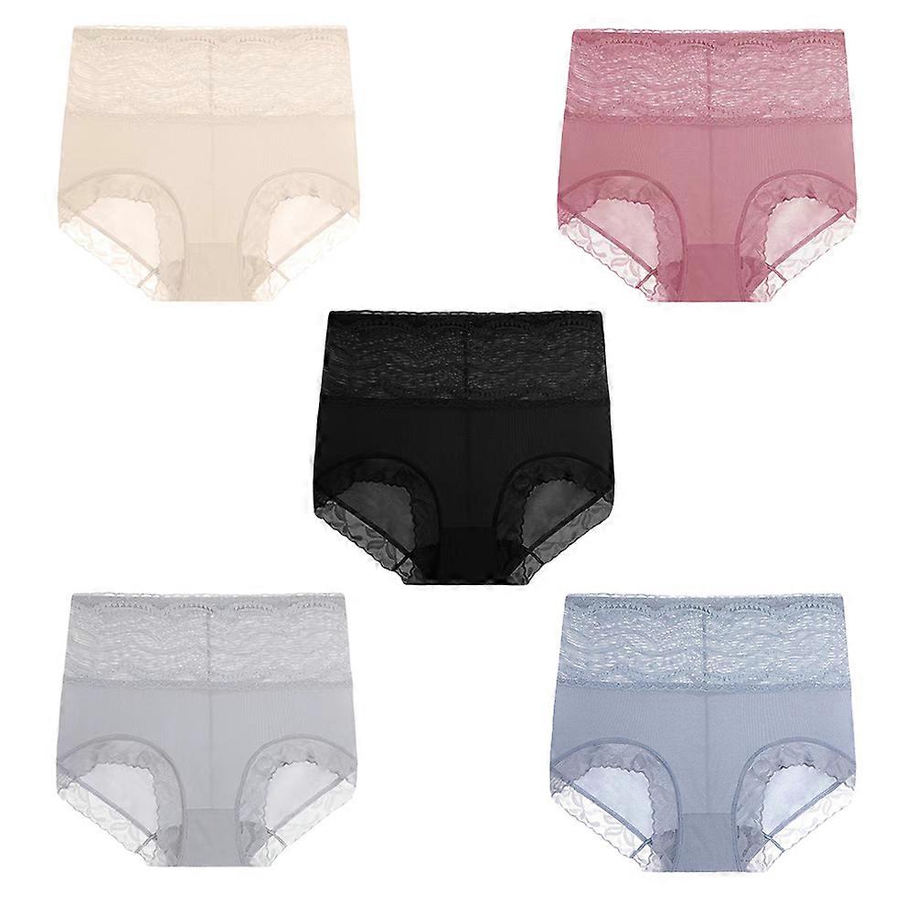 1 szett 5db magas derekú női nadrág szexi csipke nyomtalan női bugyi