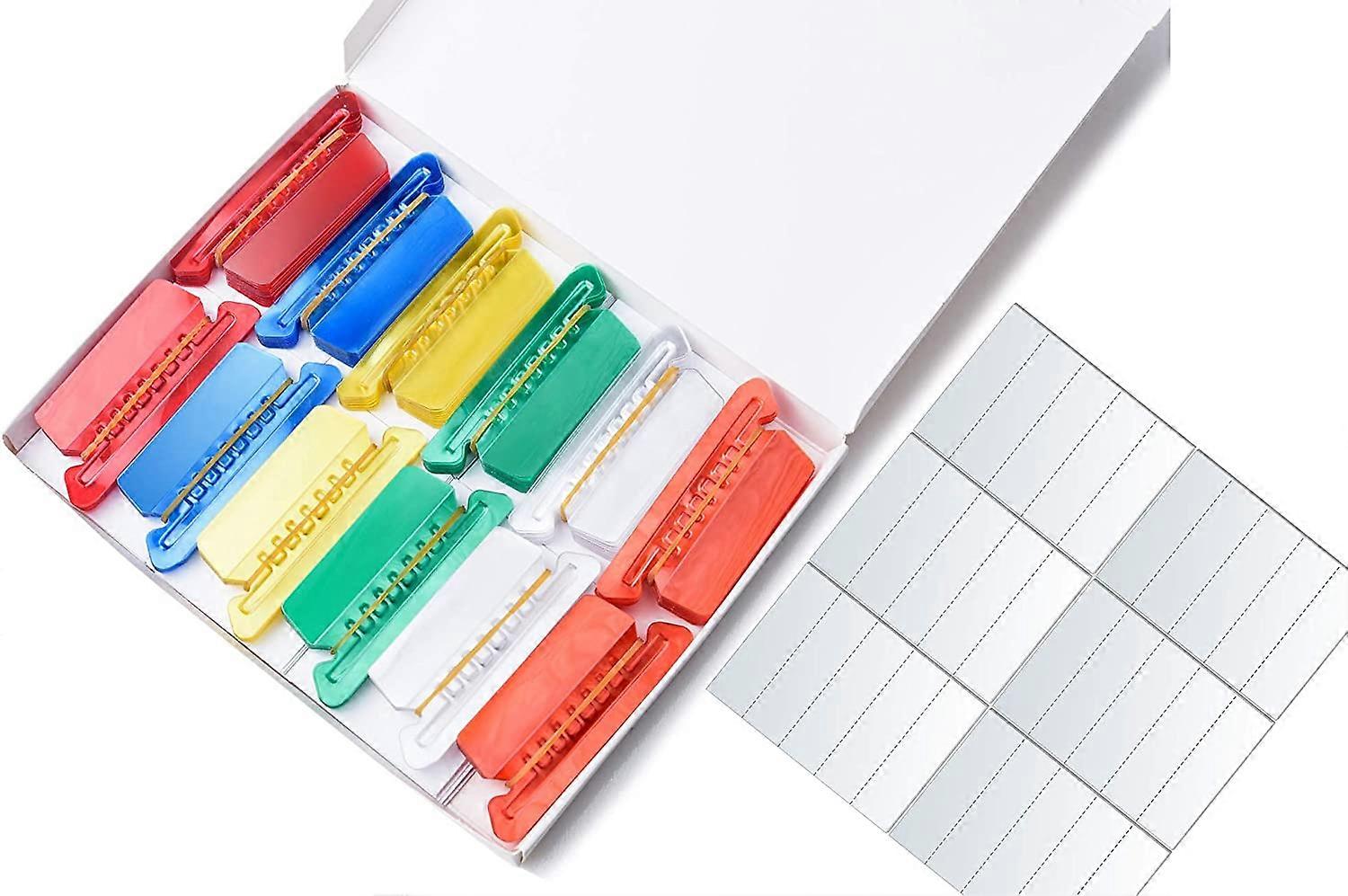 File Folder Tabs 120 Set Hanging File Folder Labels And Tabs 2 Inch Clear Plastic Hanging File Tabs For Quick Identification(Colorful, 120Pcs)