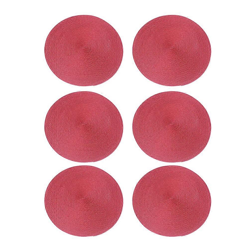 6pcs pp environmentally friendly placemats, solid color heat insulation mats, decorative mats