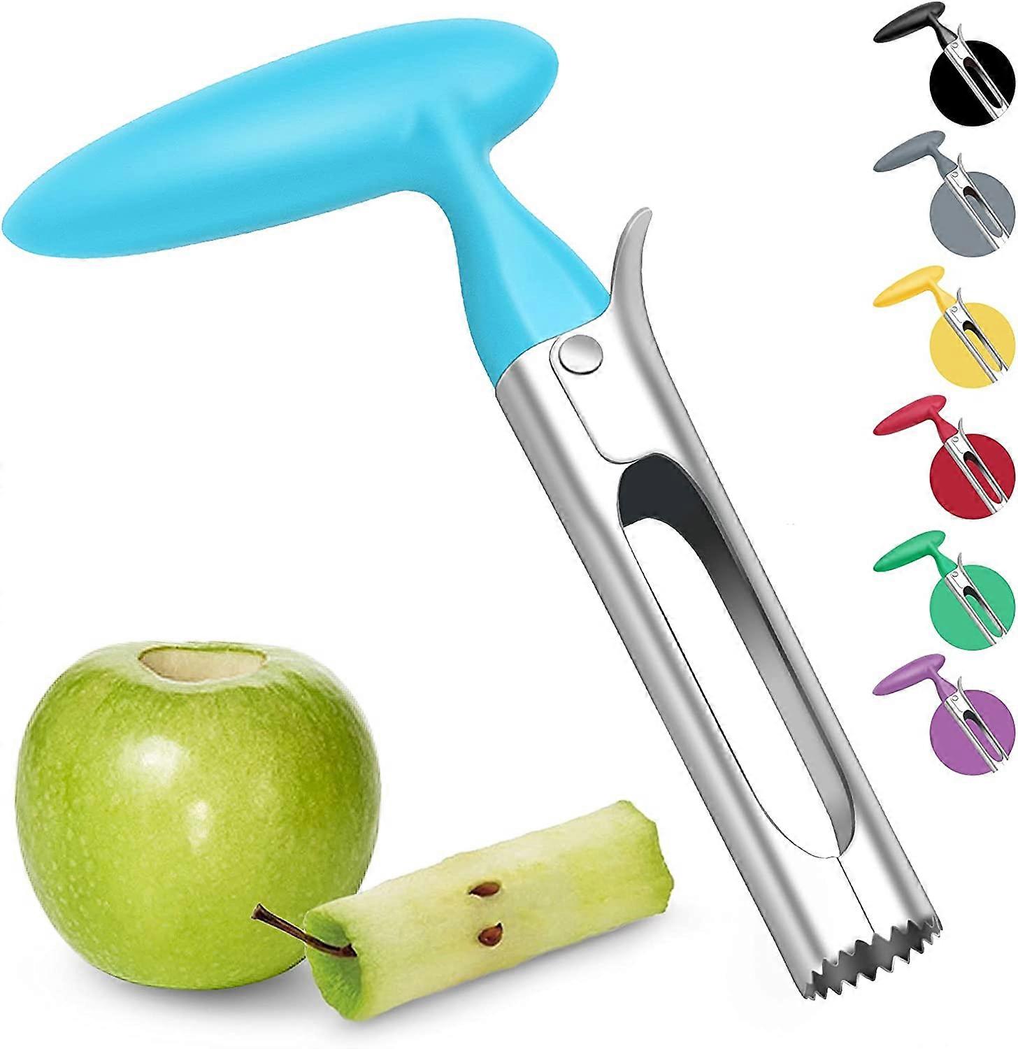 Apple Corer, Apple Corer with ABS Handle and Stainless Steel Serrated Blade, Core Corer, Blue