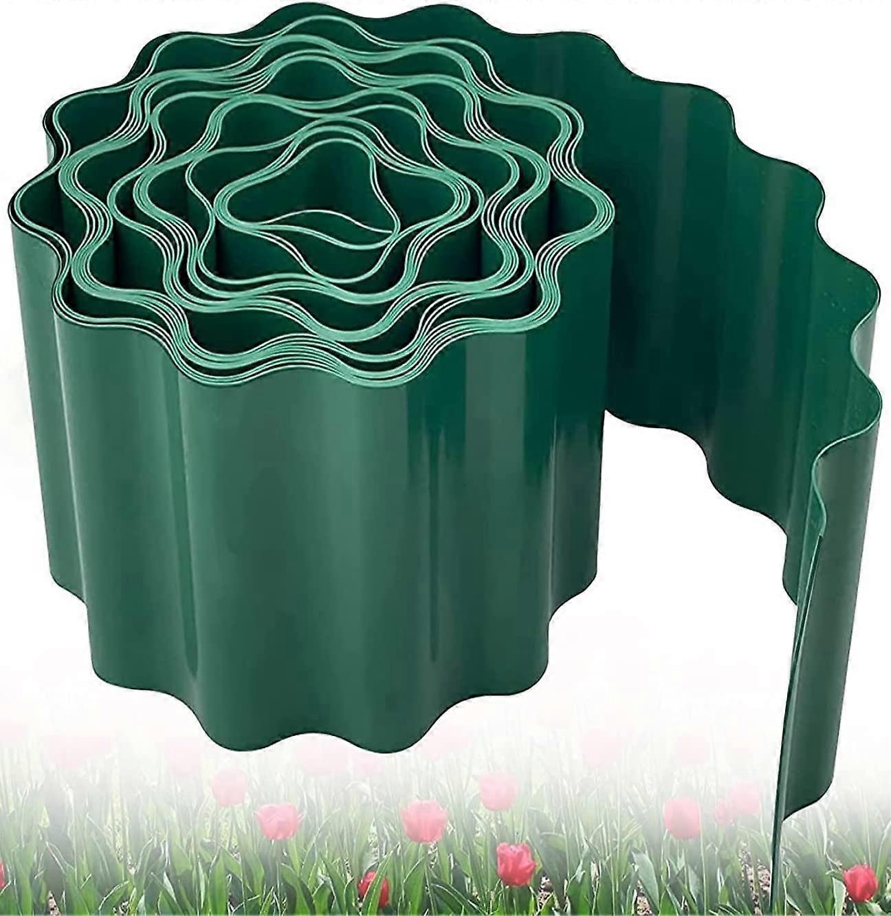 Plastic Garden Edging, 9m x 15cm Lawn Edging Fence