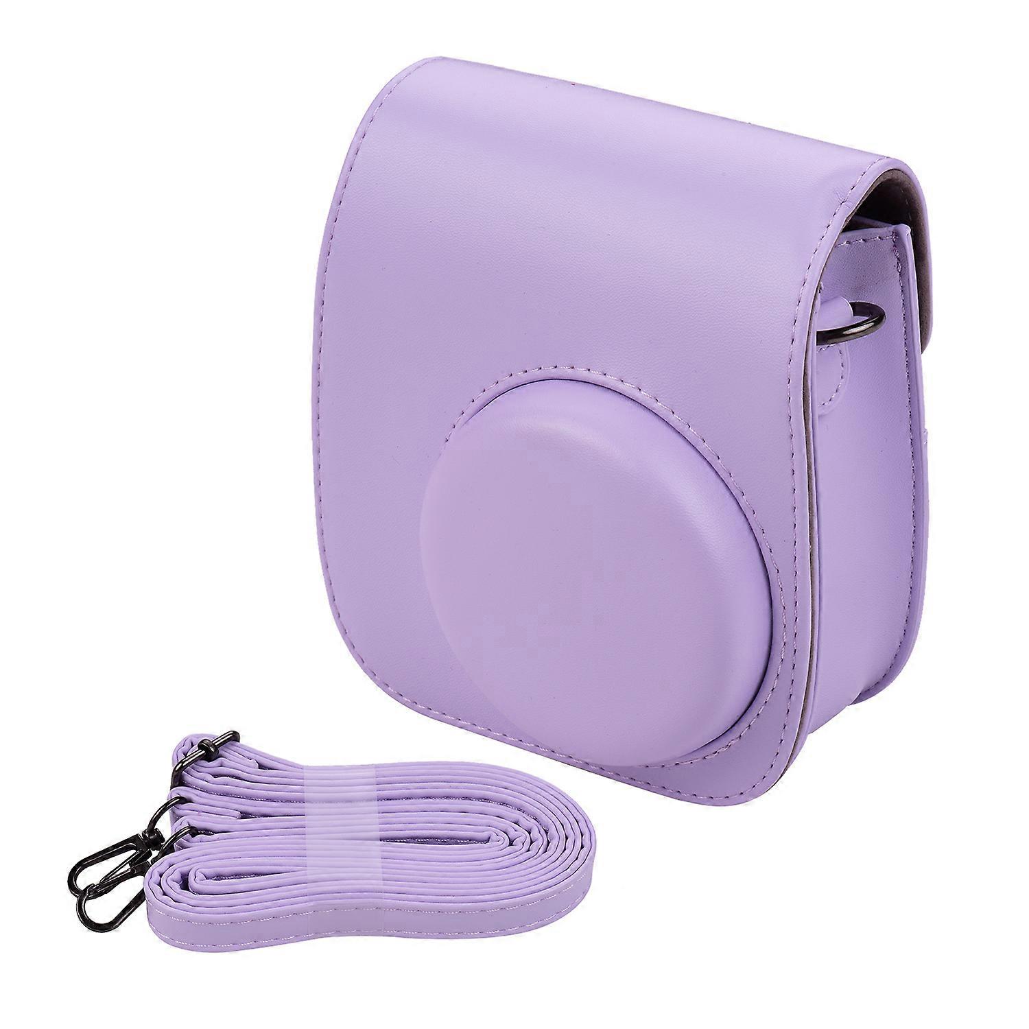 Portable Instant Camera Case Bag Holder PU Leather with Shoulder Strap Compatible with Fujifilm Fuji Instax Mini 11