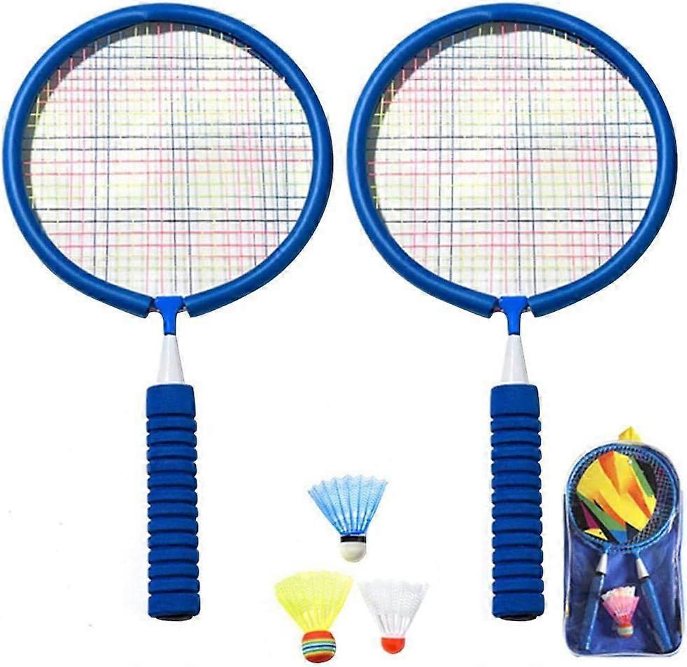 Badminton Rackets Set Portable Badminton Rackets with 3 Shuttlecocks and Carry Bag for Kids