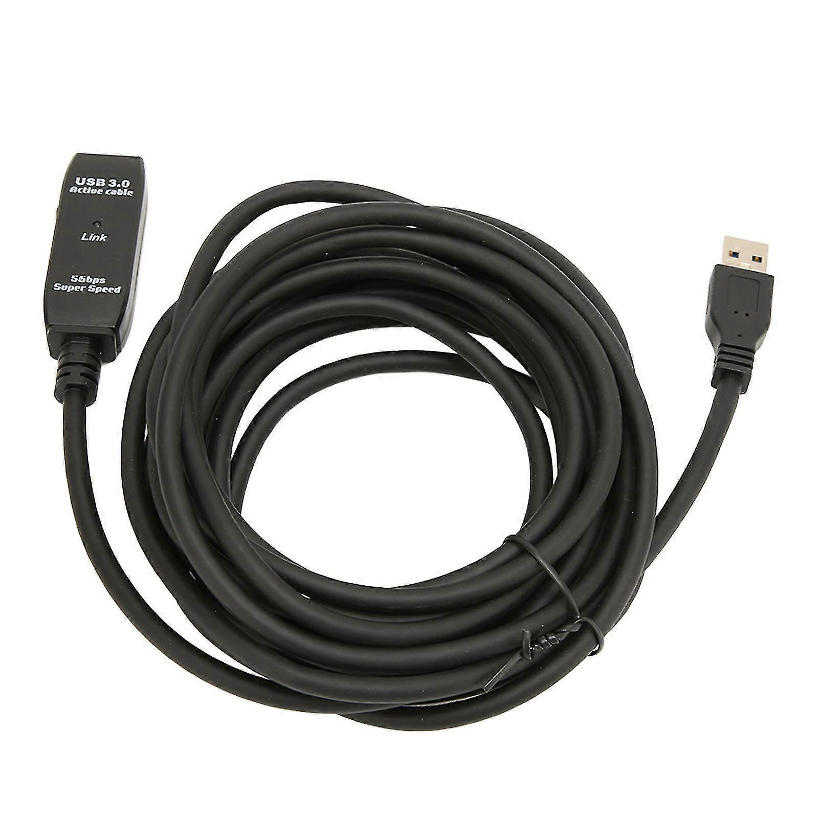 USB3.0ExtensionCableBlack16.4ft5GbitPerSecMaletoFemaleUSBActiveUSBExtensionCordforHubMouseKeyboard