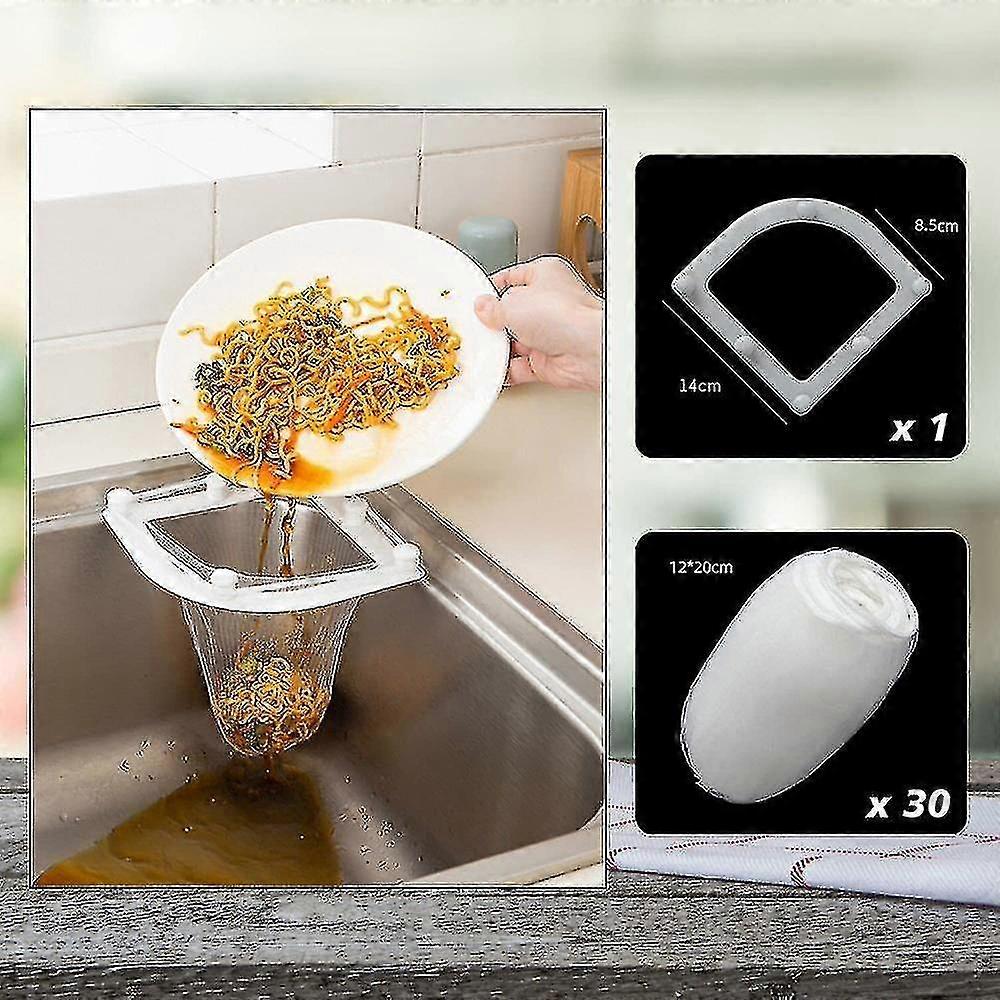 Kitchen Sink Mesh Bag Disposable Kitchen Sink Drain Strainer(1 Pcs, White)