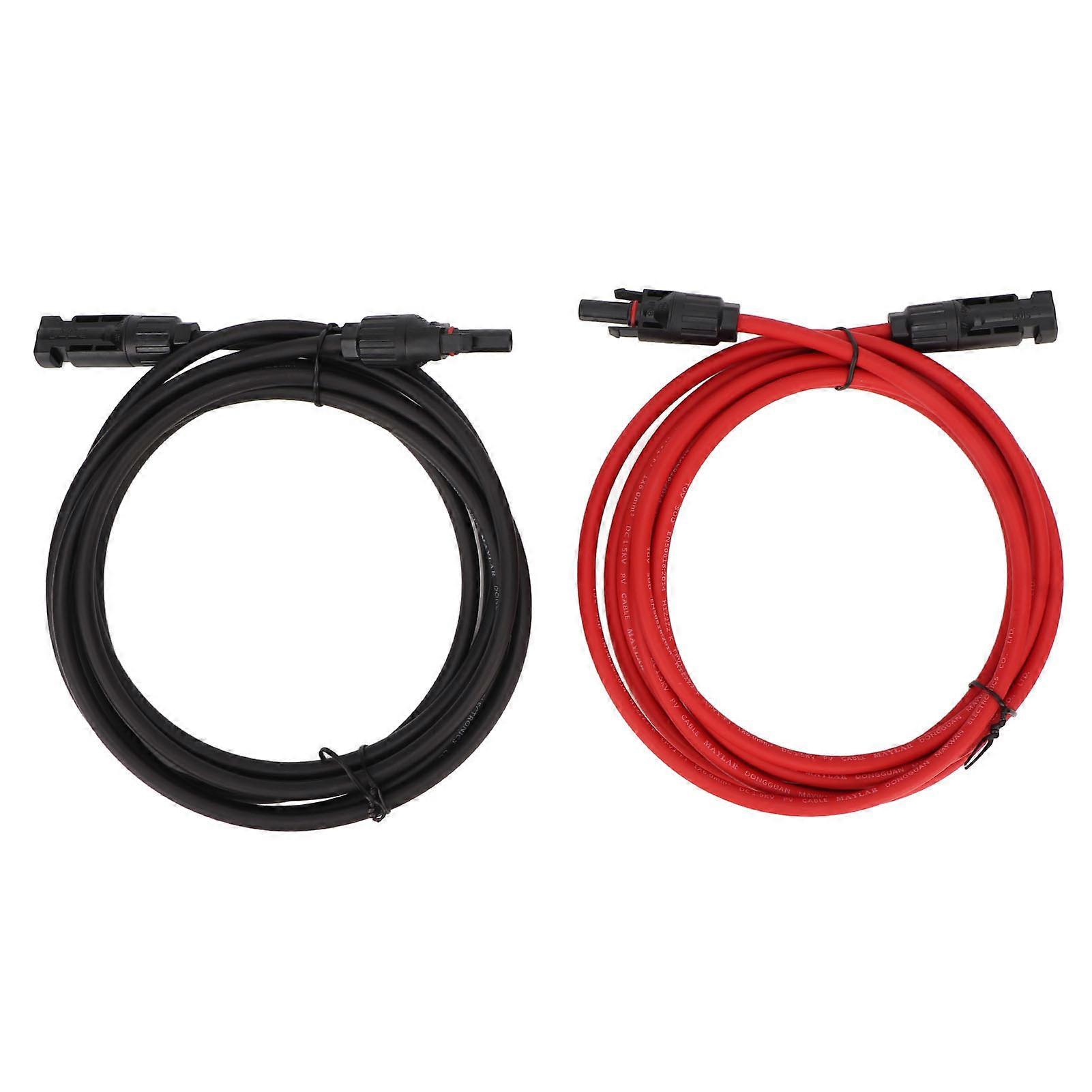 1 Pair Solar Extension Cable 6mm2 PPE Copper Insulated Solar Panel Wire Adapter for RV PV System 6m / 19.7ft