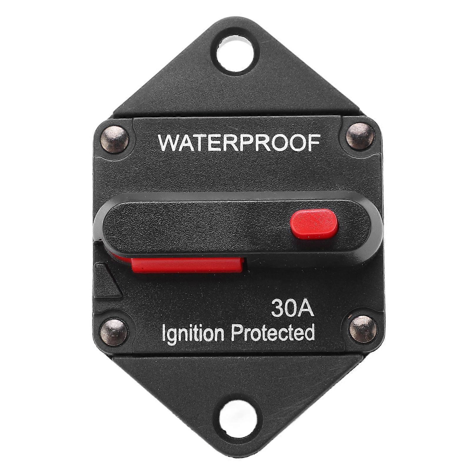 DC 32V Circuit Breaker with Switch Manual Reset Waterproof for Car Marine Boat Truck Bus RV ATV 30A