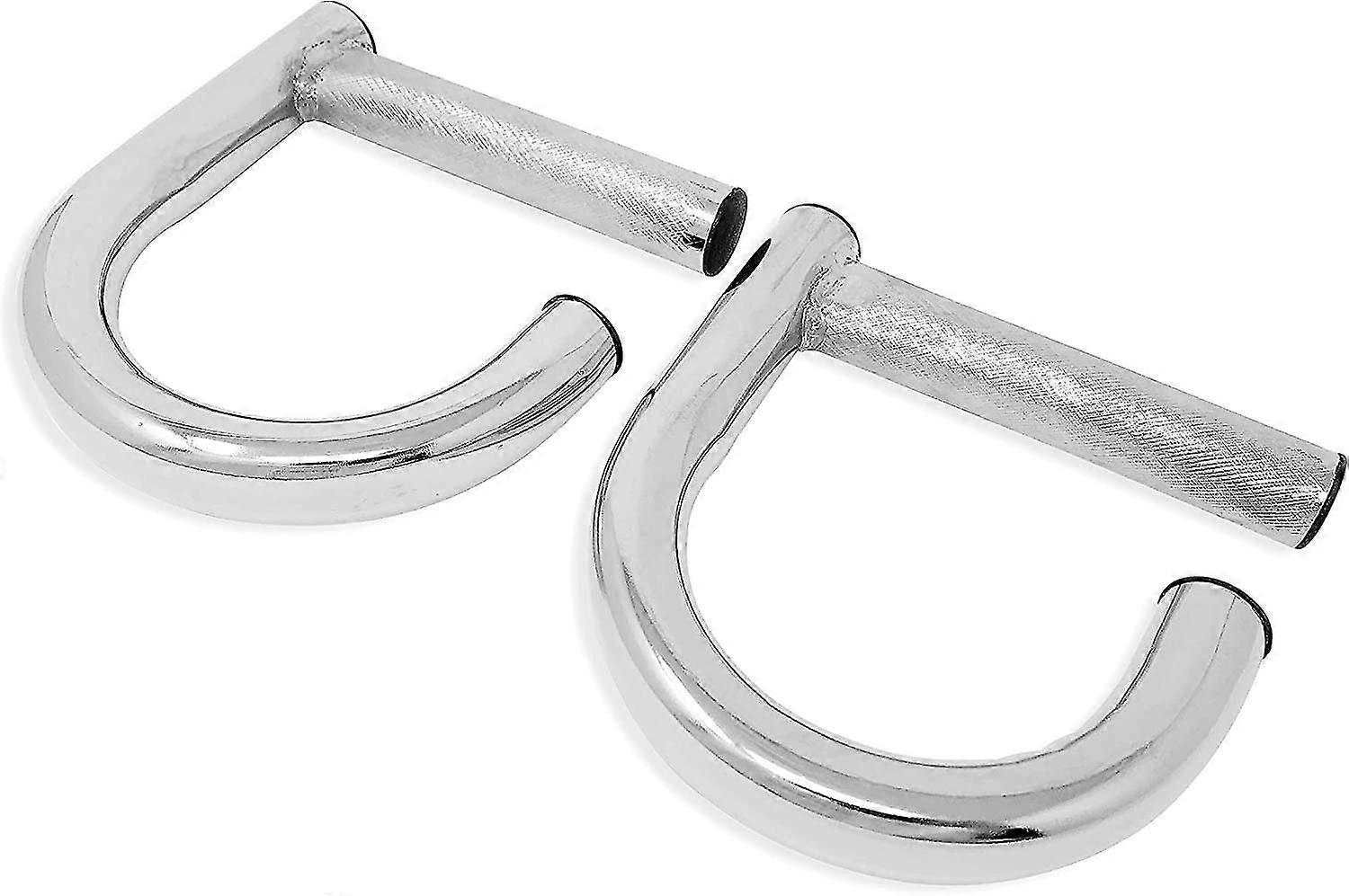 All-metal Resistance Band Handles (set Of 2) | Heavy Duty Industrial Grade Steel | Extra-gripped Knurled Surface | Strongest Handles For Elastic Band