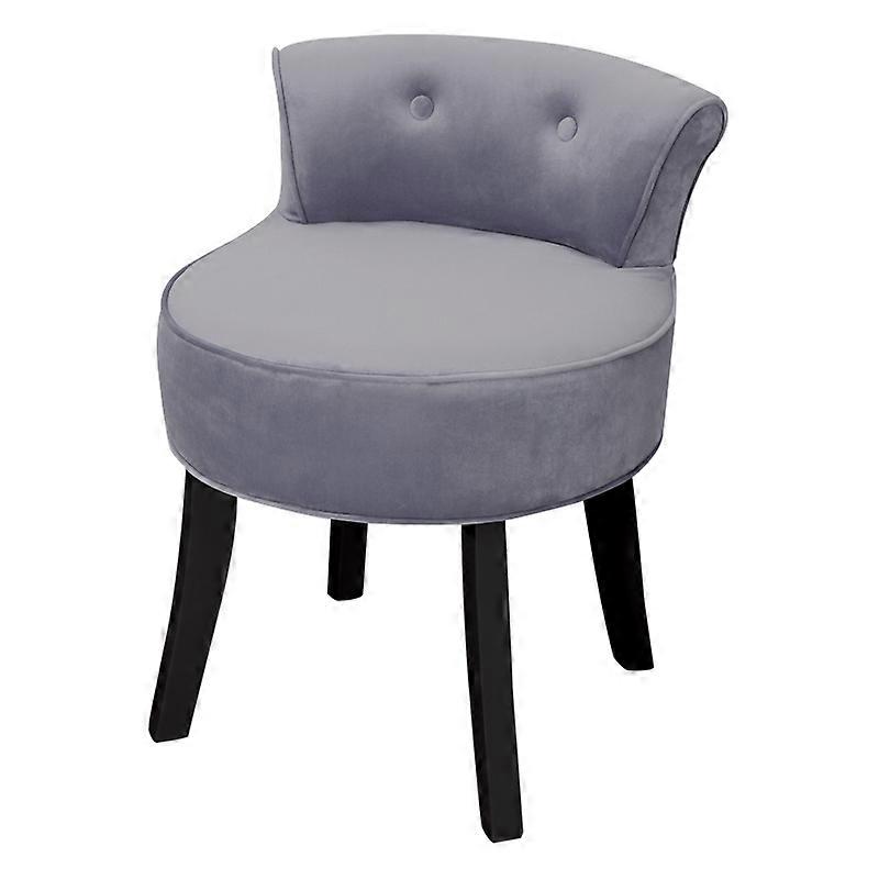 Dressing Table Stool Velvet Padded Dressing Vanity Makeup Chair Grey