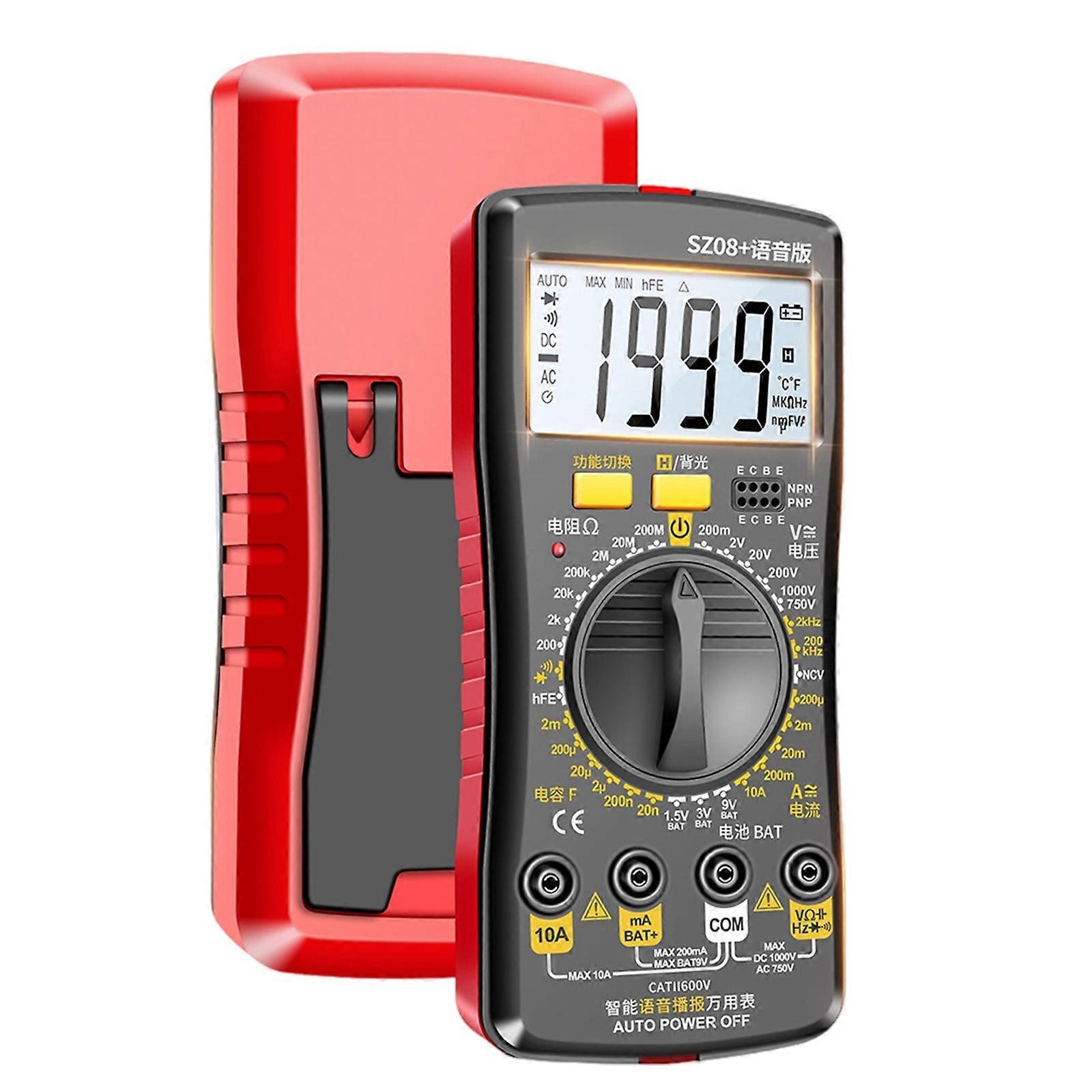 SZ08+ Digital Multimeter Voltmeter Resistance Tester AC DC Voice Broadcast New FT