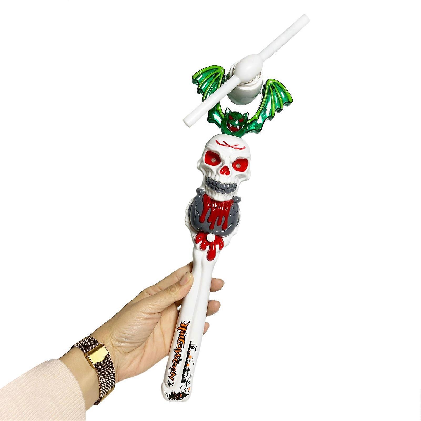 Halloween Skull Windmills Stick with Sound Multipurpose Interesting Windmills Wand for Boys Girls