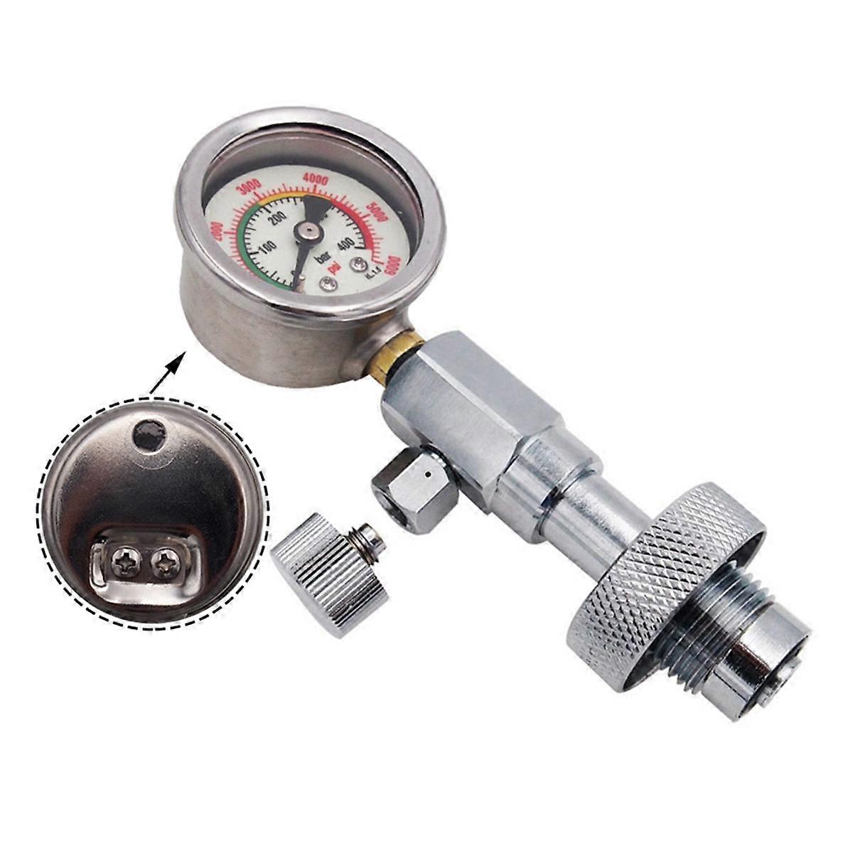 Spactz Duiken Tank Druk Testen Checker Din 232/300 Bar met 400Bar/6000Psi Gauge