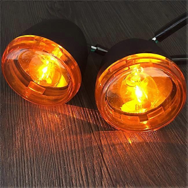 Black LED Turn Signal Lights For Harley Sportster XL 1200 / 883 Iron – 12V, Cast Aluminum, Red Light