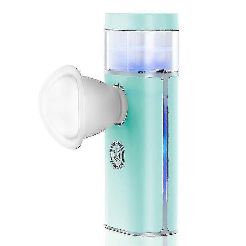Handy Ionic Rechargeable Nano Mist Sprayer Mini Face Steamer For Skin Care Makeup Moisturizing Hydrating Blue