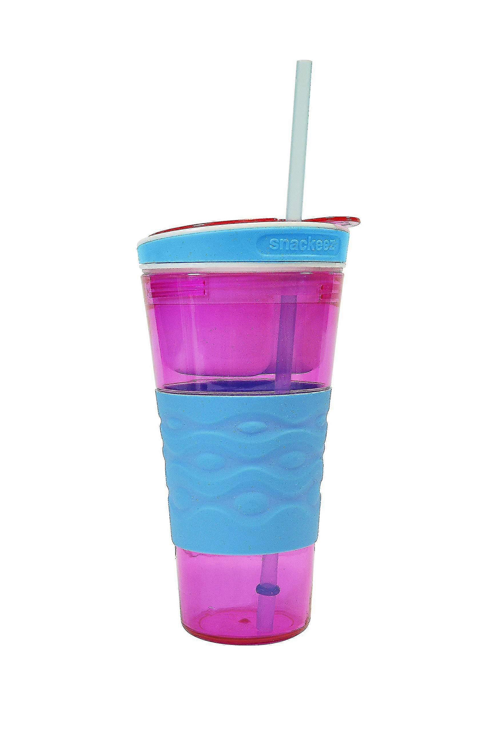 Travel Snack & Drink Cup With Straw