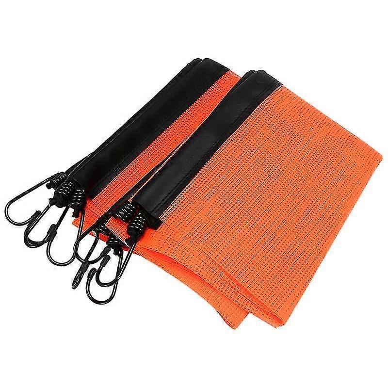 2pcs Hook Safety Warning Flag Mesh Safety Flag Warning Flag With Bungee Cord For Truck Pedestrian Crossings,orange Red
