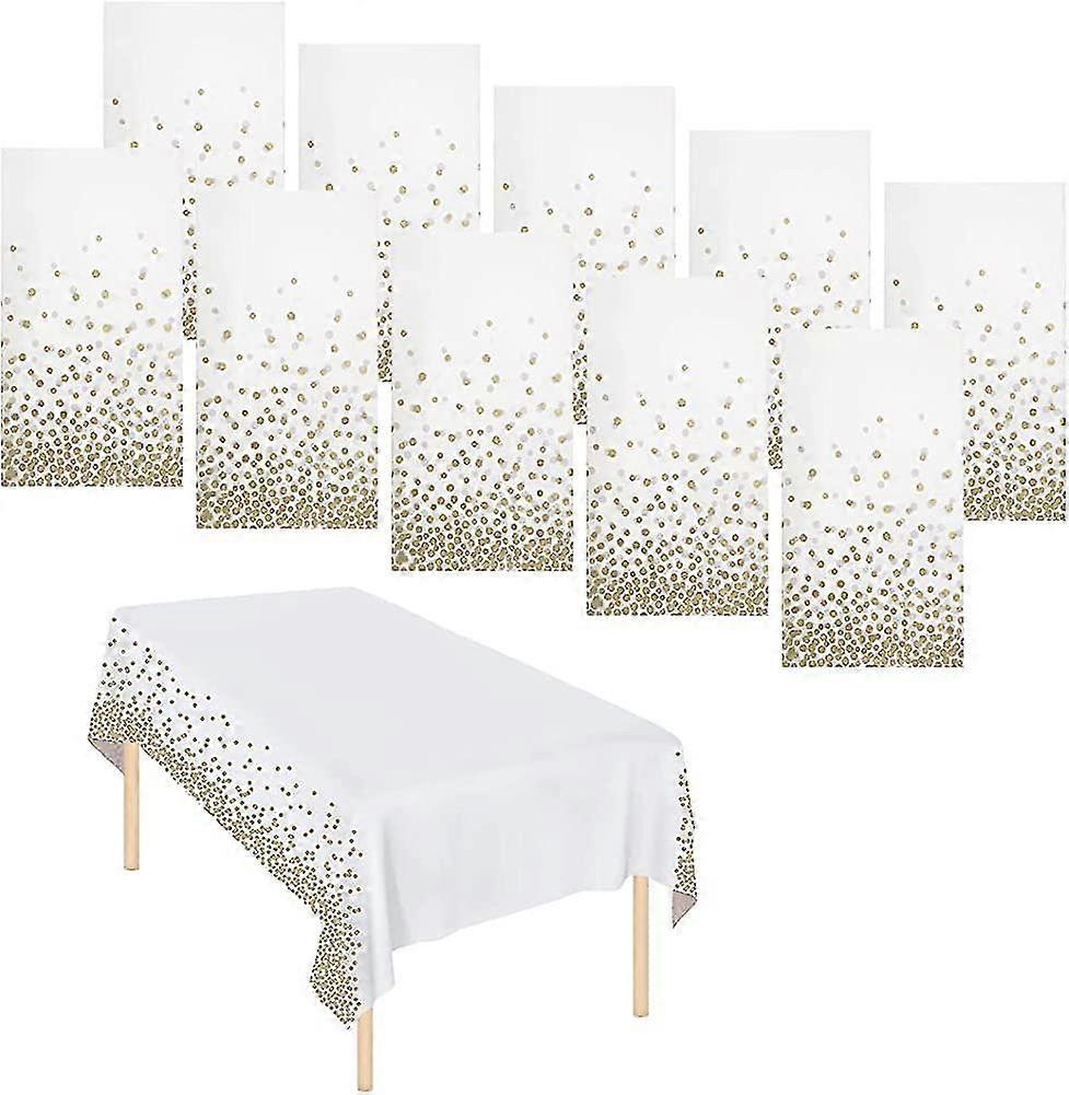 10 Pack Acsergery Dot Tablecloths Table Covers Disposable Tablecloth Wipeable Plastic Gift
