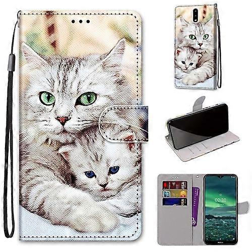 For Nokia 2.3 Coloured Drawing Cross Texture Horizontal Flip PU Leather Case