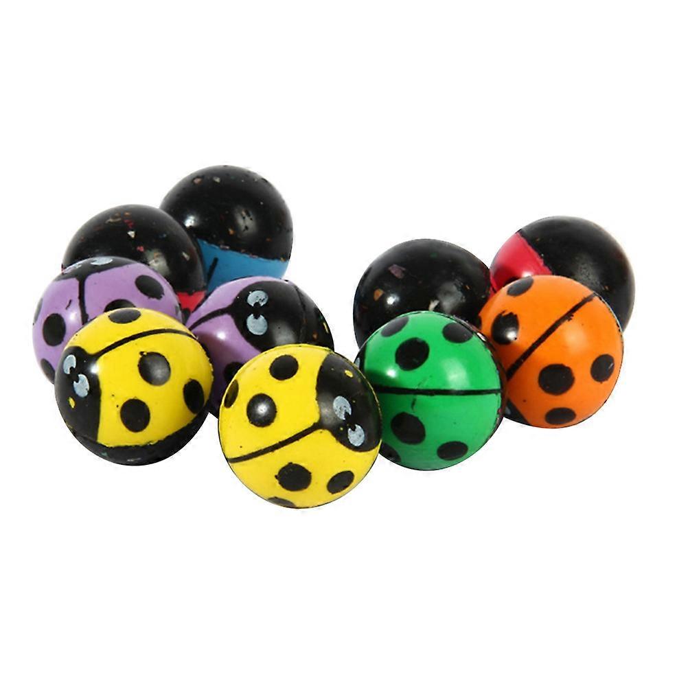 20 Pcs Funny Toy Balls Ladybug Bouncy Balls Child Elastic Balls for Baby Toddlers Playing (Random Color)