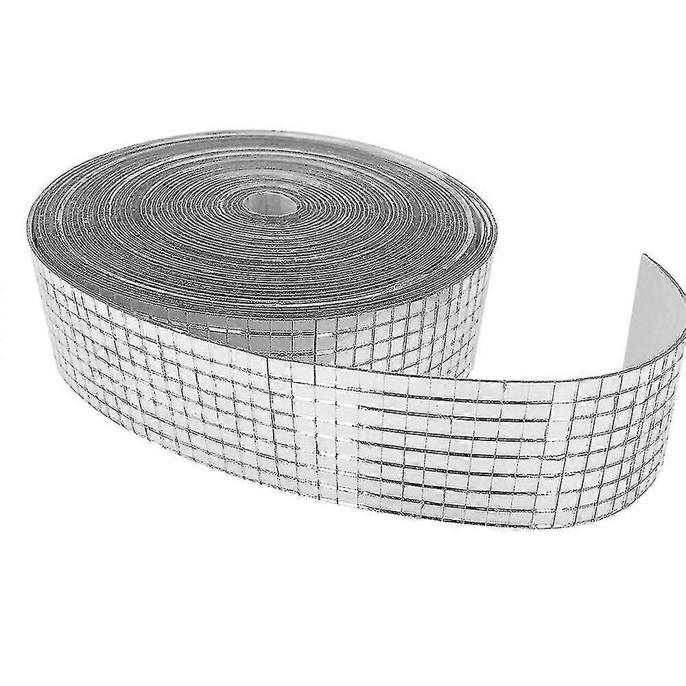 2M Sunrain Roll Self-adhesive Real Glass Craft Mini Square & Round Mirrors Mosaic Tiles Compatible With Diy Craft