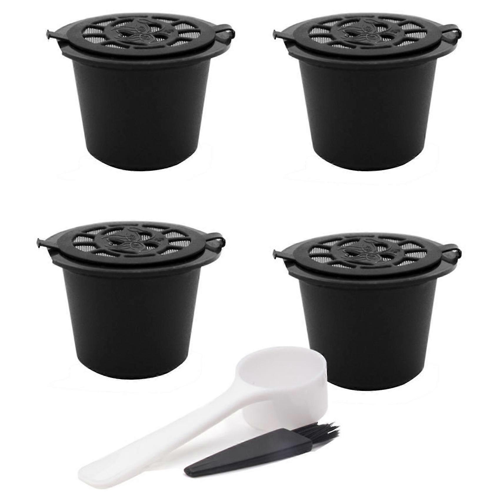Reusable Coffee Capsules Cup Black Refillable Coffee Capsule Refilling Filter Coffeeware-black