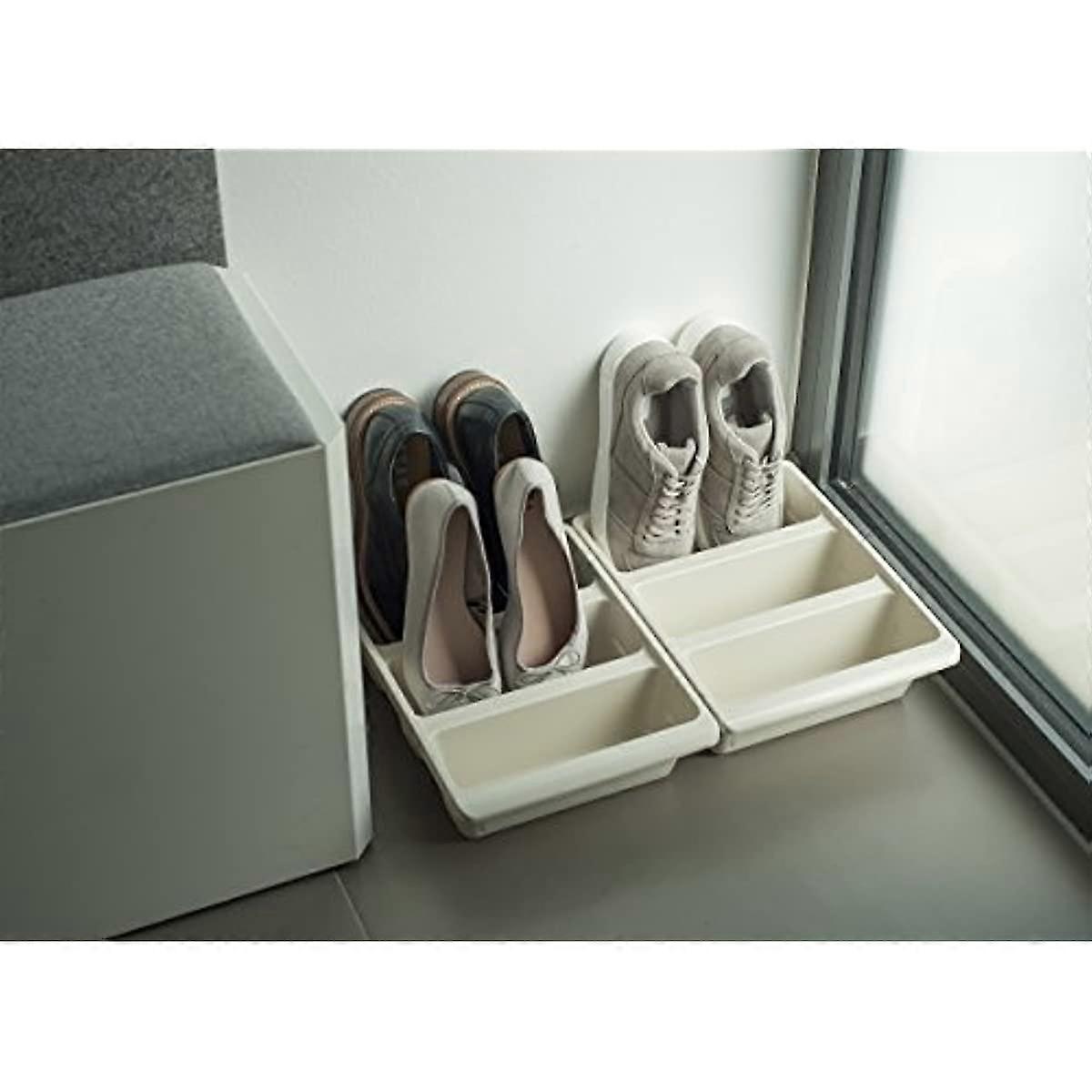 I Love Dodo Schuhregal Schubido 3 in 1 für 3 Paar Schuhe Schuhaufbewahrung Schuhstapler 32 x 24 x 95 cm 2er Set Platzsparend für Sauberkeit und Orga