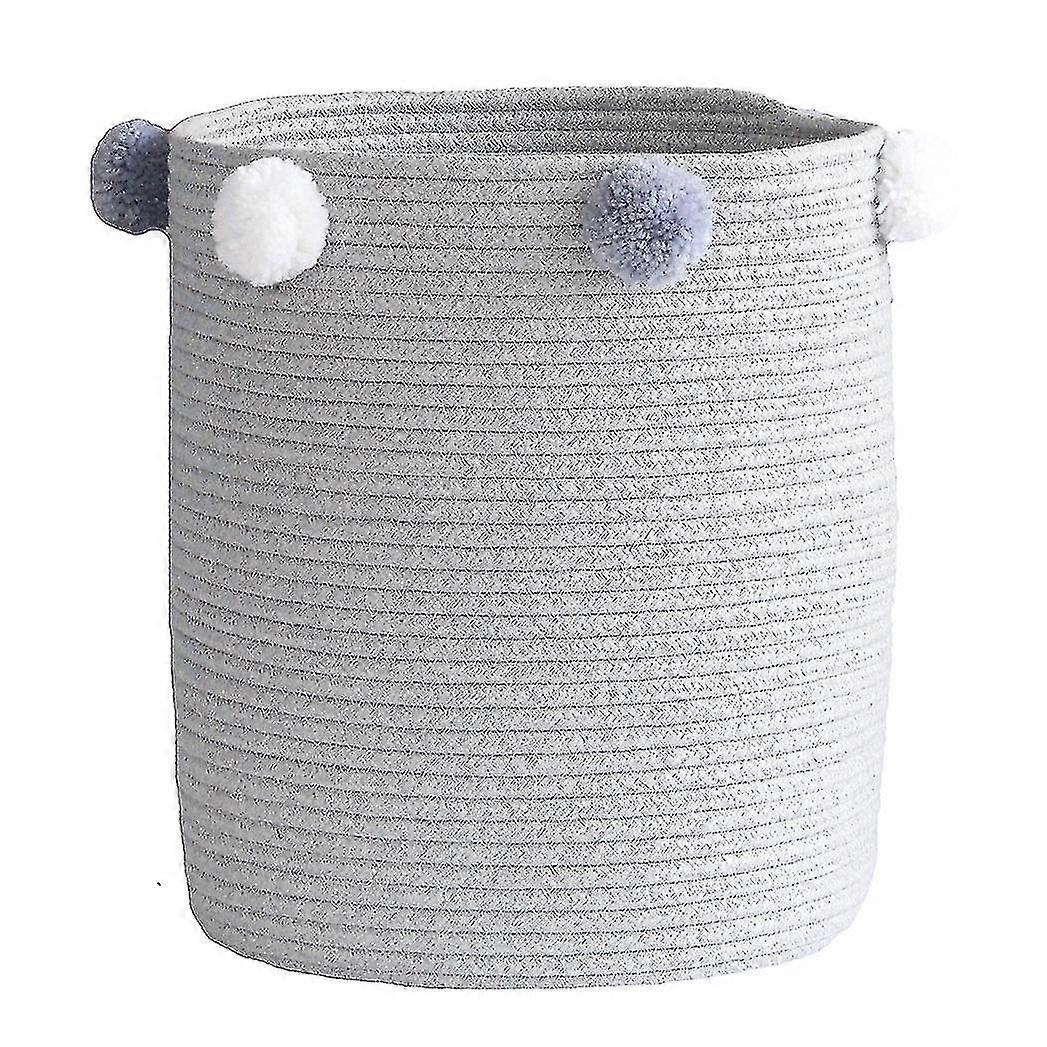 Multi Purpose Laundry Basket Hand Woven Compatible With Sundries Storage Grey