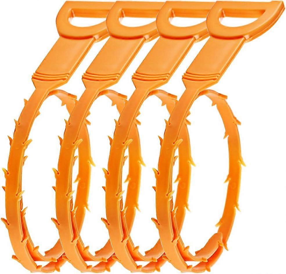 Drain Hair Remover Clog, 4 Pack Drain Snake Equipment/Auger Type Cleaning Tool