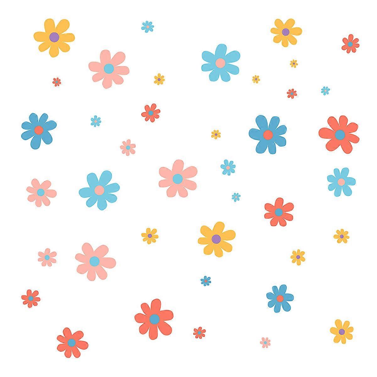 1set Cute Flowers Wall Decal Assorted Color