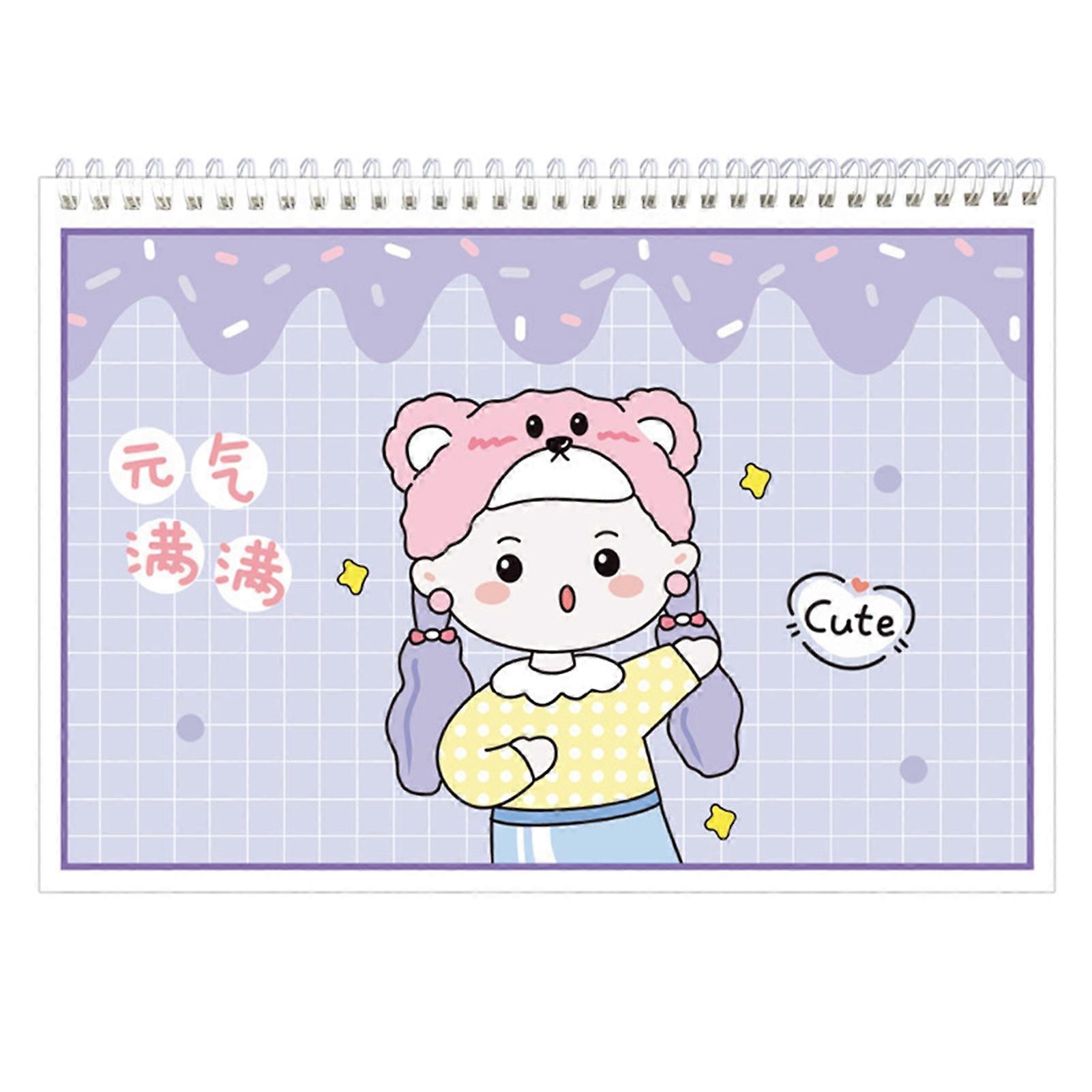 Cartoon Handbook Double Coil Binding Thickened Paper Blank Inside Page DIY A4/A5 Adorable Release Paper Book Stationery Supplies KAESI
