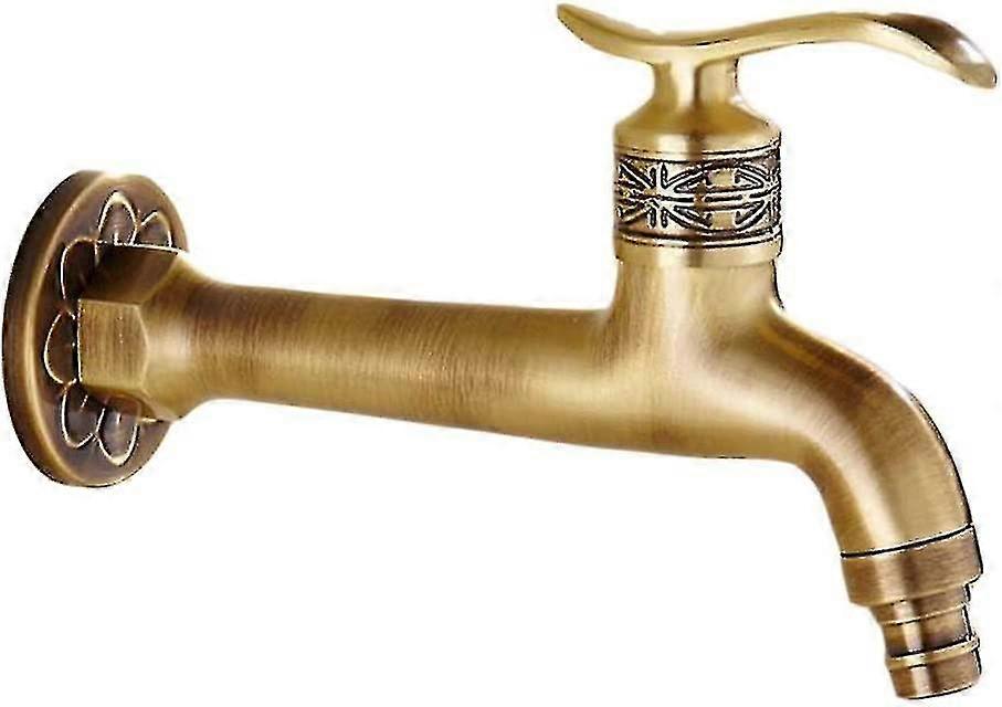 1/2'' Inch Premium Brass Water Tap, Rust & Freeze Resistant + Free Hose Connector + For Garden, Washing Machine, Rain Barrel
