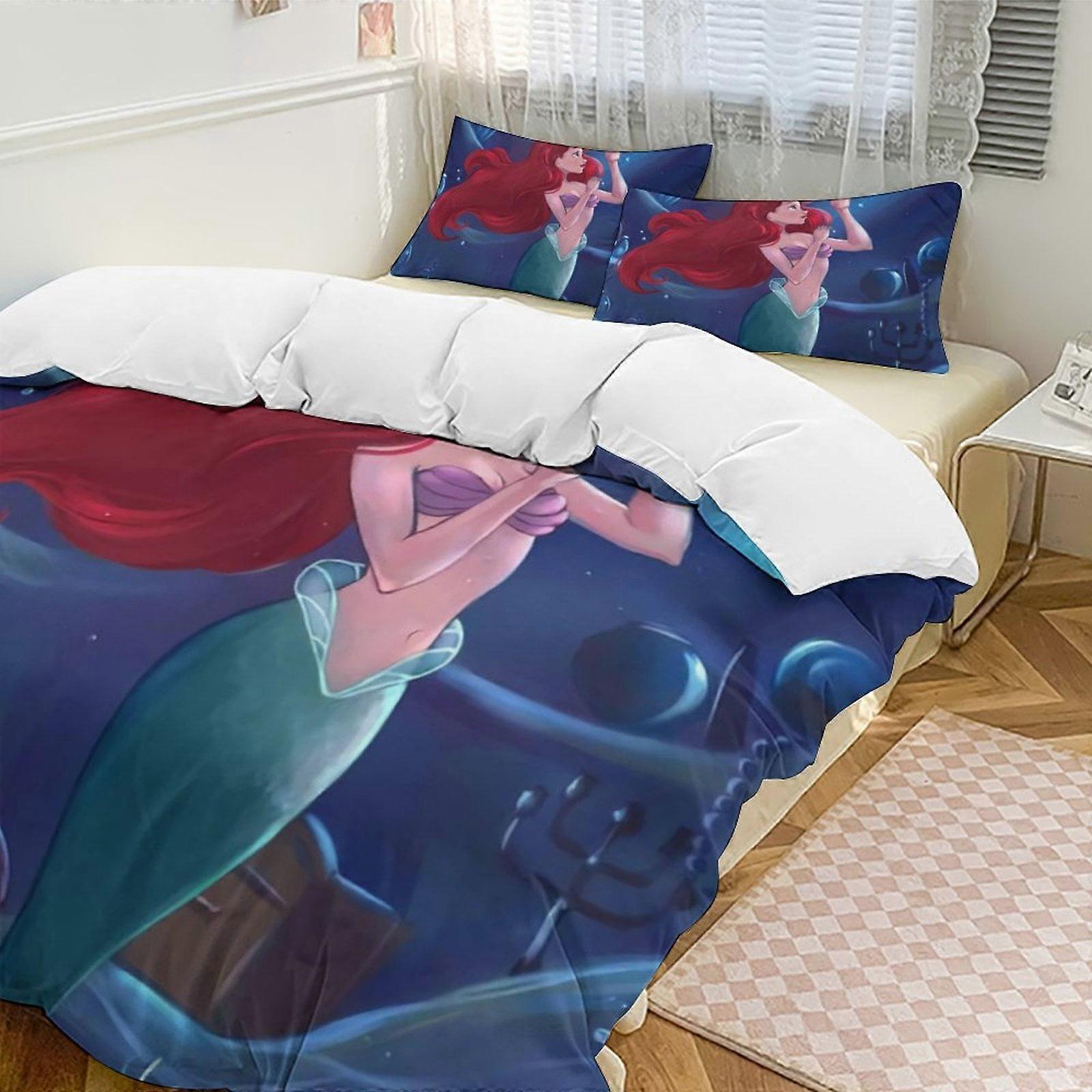 v3831  Bed Sheets Bedding ArielCartoon Collection 3-Piece Comforter Set, Personalized Bedding Decor for Kids And Teens  Bed Sheets  yuq3831