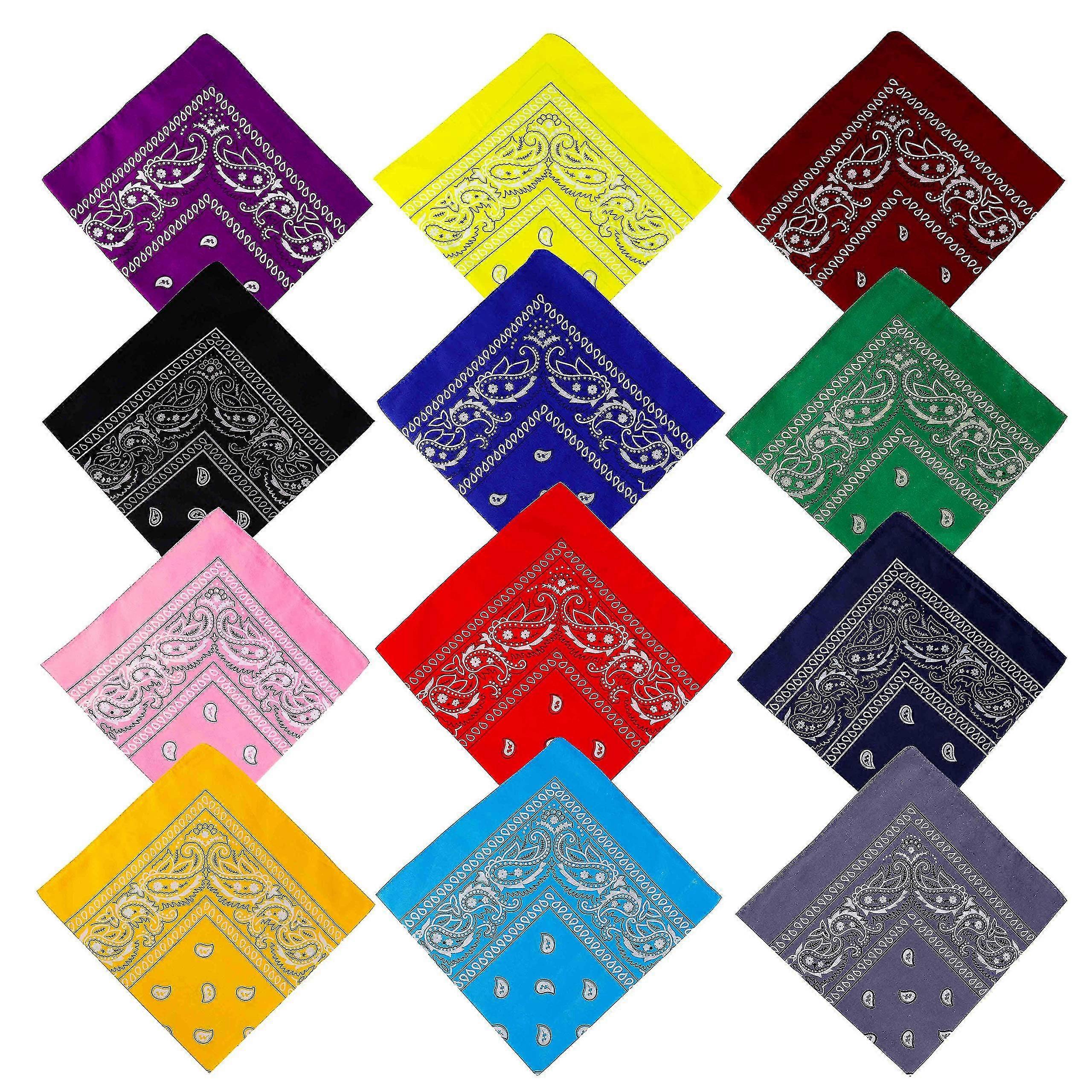 12pcs Paisley Square, Outdoor Sports Cycling Mask, Bandana