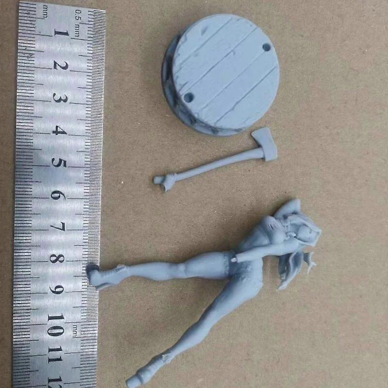 Maskert kvinne DIY-harpiks Figur 1/24 Skala Miniatyrer Asembled Model Kit Umontert diorama og umalte figurer Hobby Leker