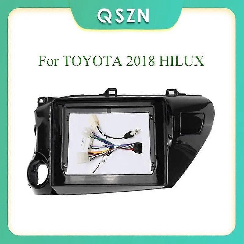 10 Pouces 2 Din Autoradio Fascia Fascias Cadre De Panneau CD DVD Tableau De Bord Audio Intérieur Pour TOYOTA 2018 HILUX