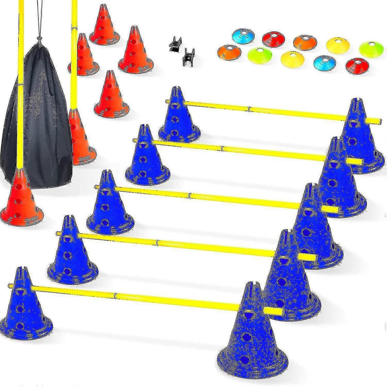 Coordination hurdles - plots + cones + accessories set - child motor skills course, football trainin