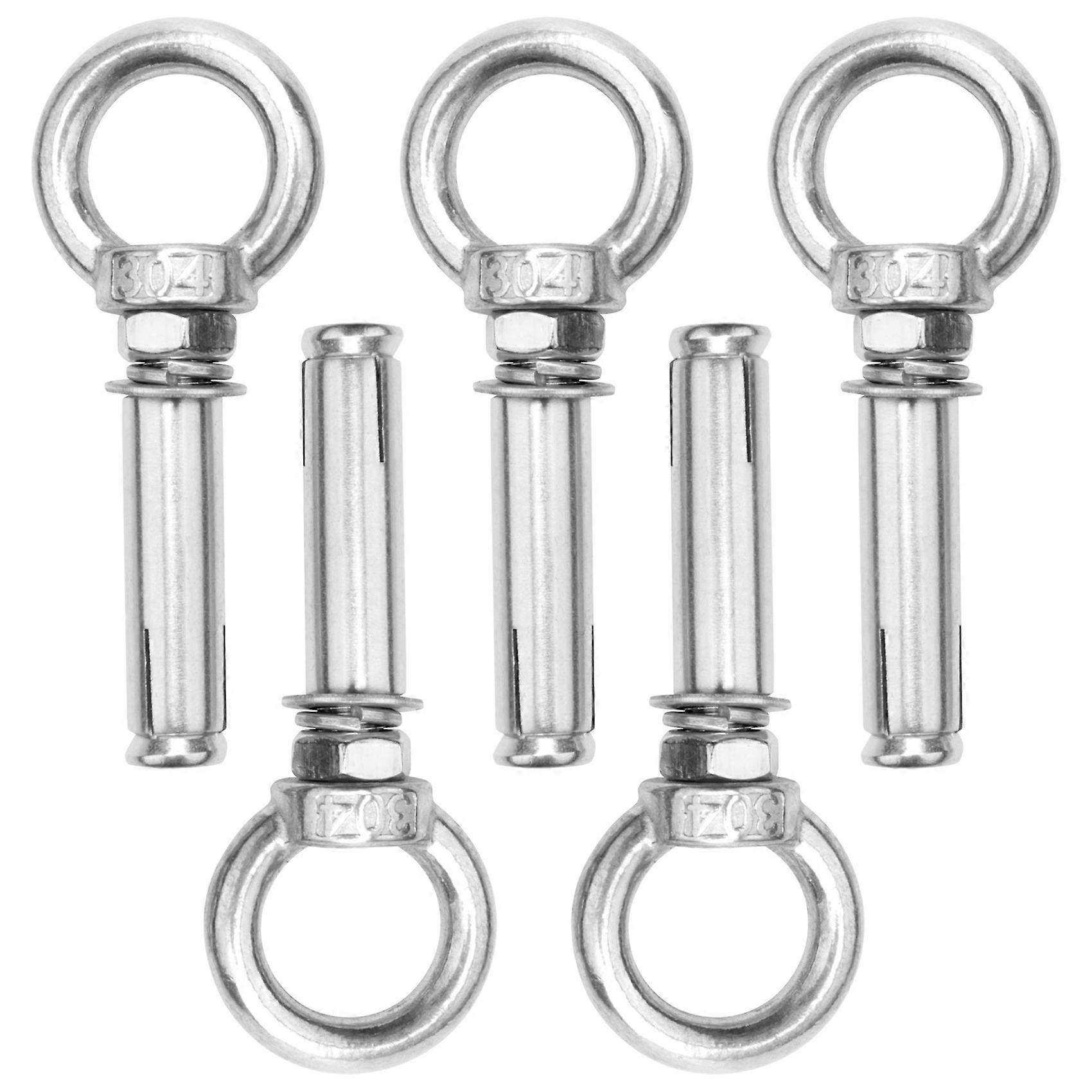 5Pcs M8 x 60mm Expansion Anchor 304 Stainless Steel Ring Lifting Anchor Eye Expansion Eyebolt