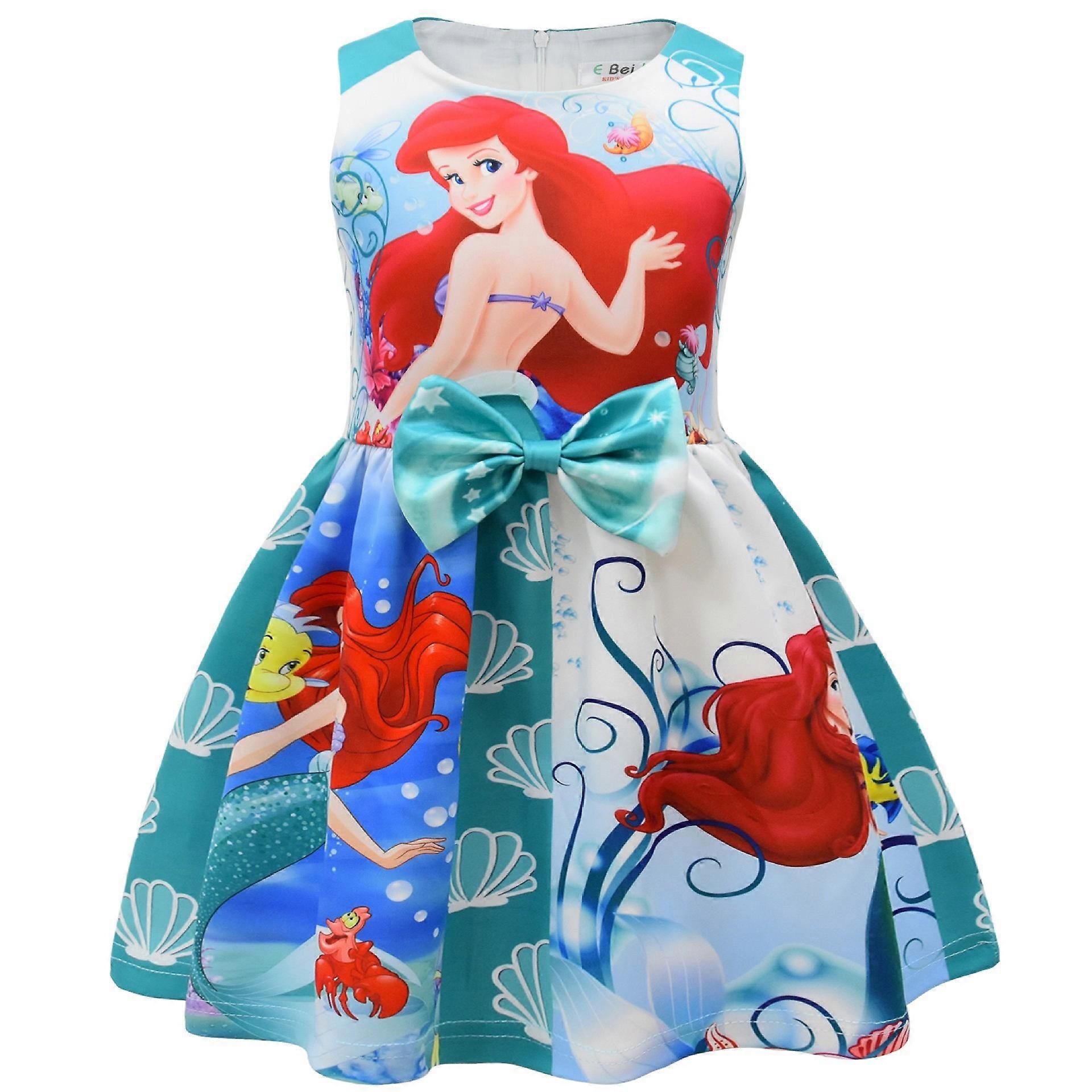 2023 nouveau numéro cm imprimé Mickey Mouse filles robe filles noeud robe