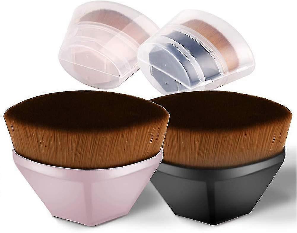 Achieve Flawless Makeup with Flat Top Kabuki Face Brush Set - Foundation Makeup Brushes