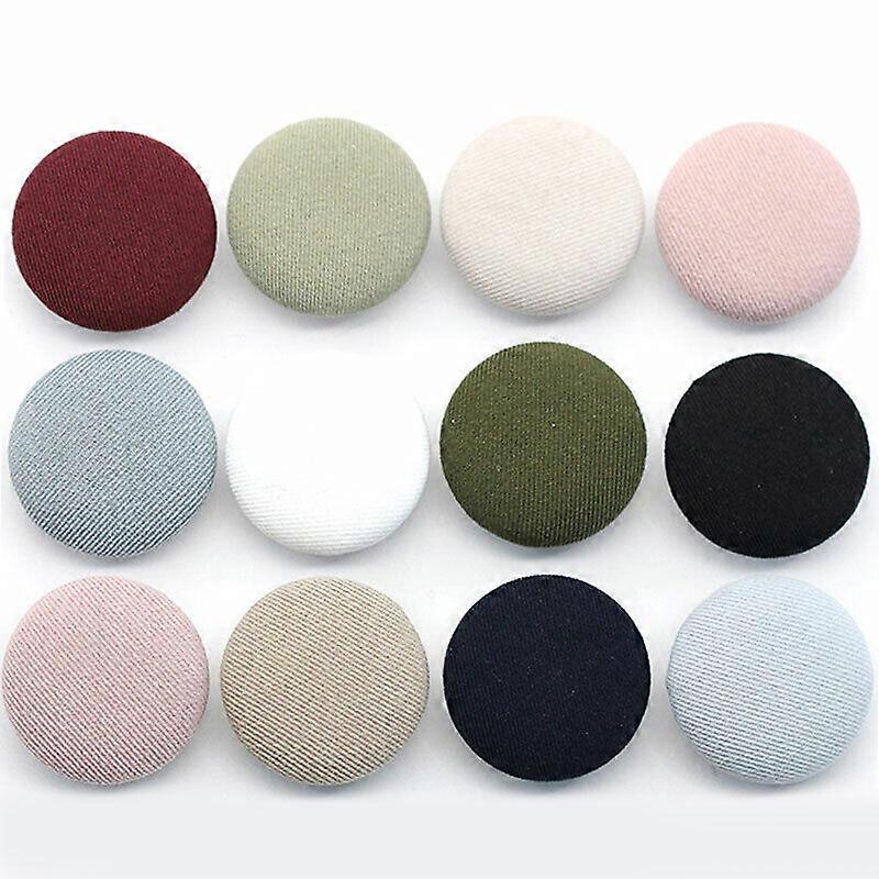 10pcs/lot Fabric Covered Buttons 11-25mm Thin Flat Back Button Sewin Crafts DIY