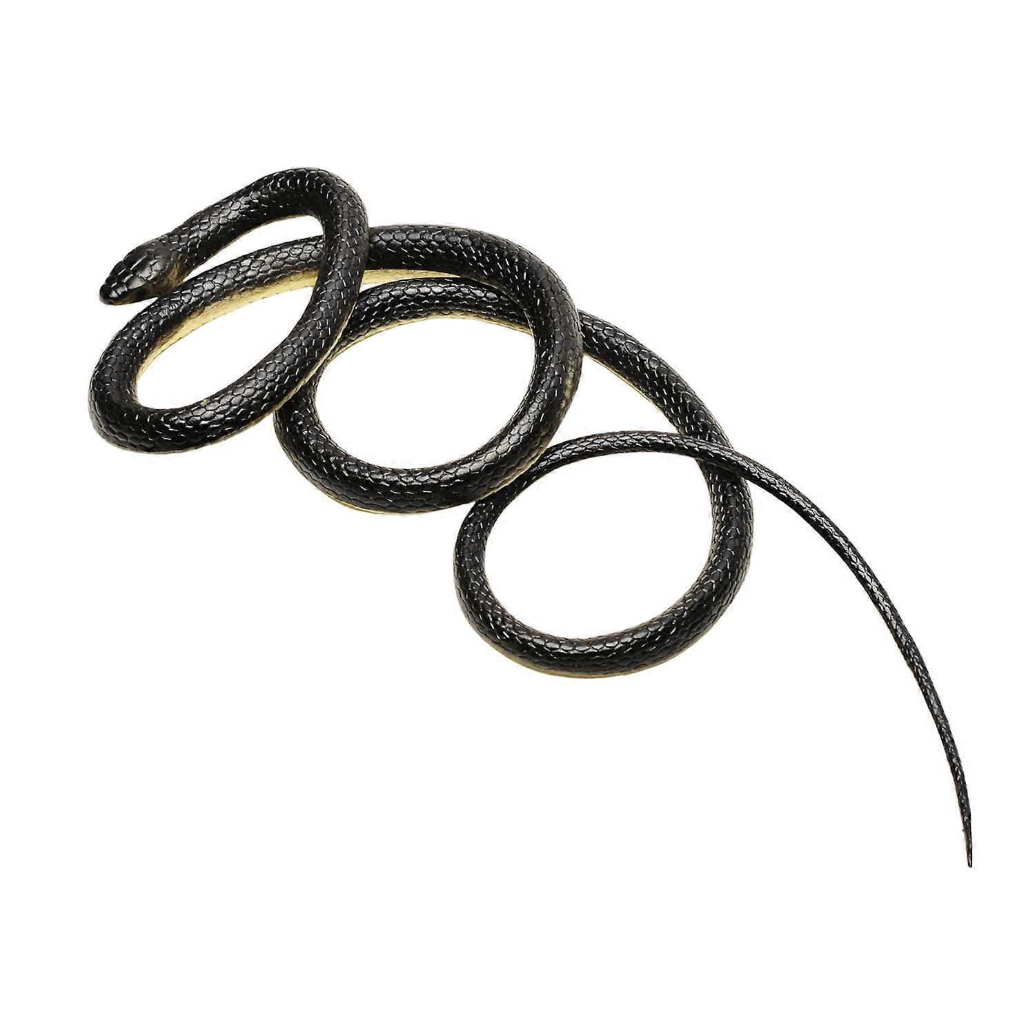 123CM Black Snake Prank Toy Realistic Rubber Snake Model Simulated Snake Teasing Friends Tricky