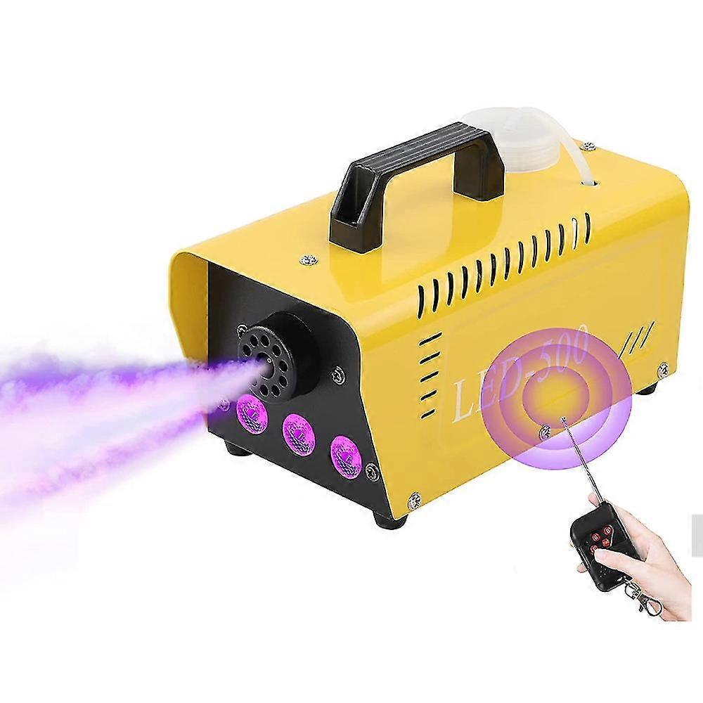 آلة دخان 500 واط مع 3 RGB Leds ، آلة ضباب تأثيرات ضوء الديسكو مع جهاز تحكم عن بعد لحفل الزفاف ، الحفلات ، المسرح ، النادي