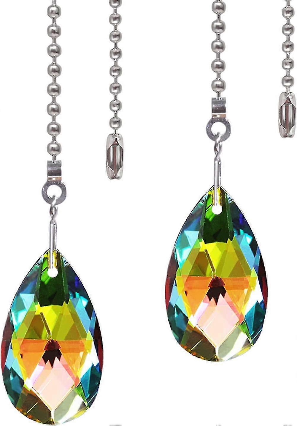 4 Pieces Crystal Ceiling Fan Pull Chain Rainbow Maker Pull Chain Extension With Connector